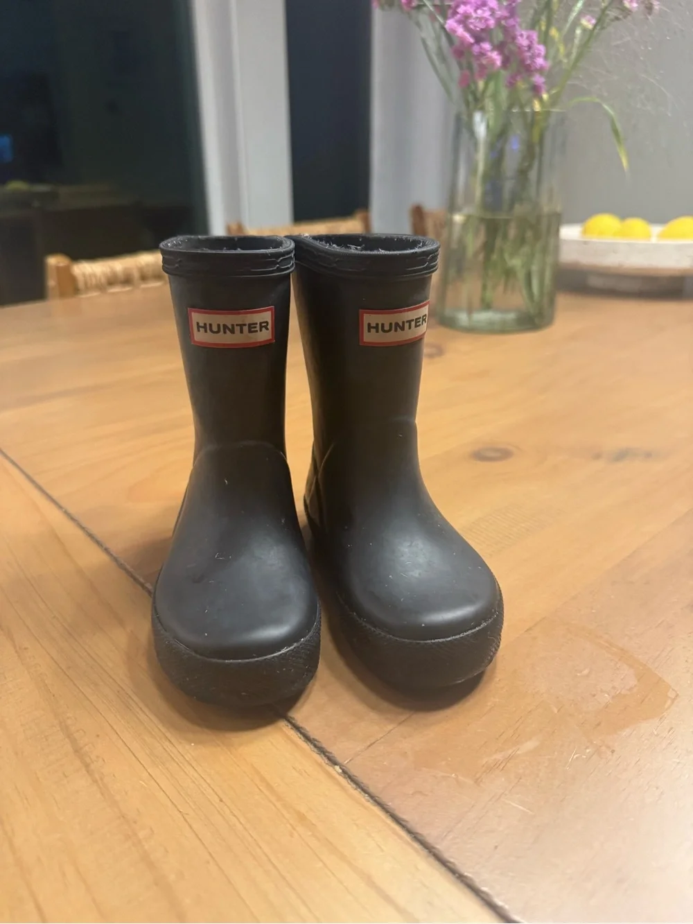 Hunter Kids Black Waterproof Rain Boots